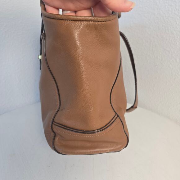 Coach Pebbled Leather Tote Purse Tan/Caramel Brown Gold Hardware F25205 - Picture 7 of 14